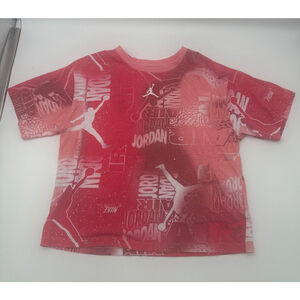 JORDAN Pink/Lt Red White Short Sleeve Tee XL (kids)